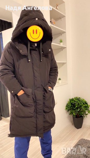 Черно мъжко зимно яке ZARA - размер S, снимка 1