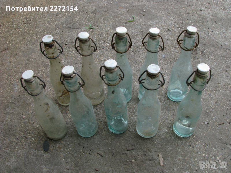 Шише с порцеланова тапа-10бр, снимка 1