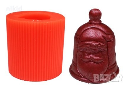 Дядо Коледа Камбана цилиндър силиконов молд форма фондан шоколад гипс свещ сапун декор, снимка 1