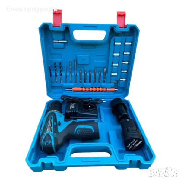 Немски Двускоростен Винтоверт WerkBull 25 части + две батерии 24v 3Ah, снимка 1