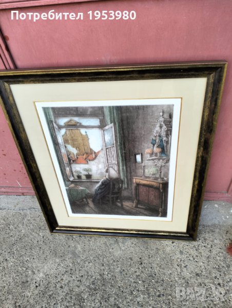 Цветен офорт-графика Алберт Геуденс, снимка 1