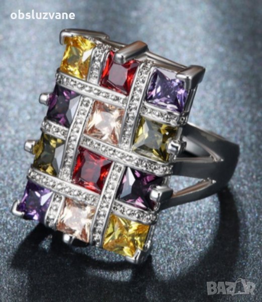 Пръстен със скъпоценни камъни, снимка 1