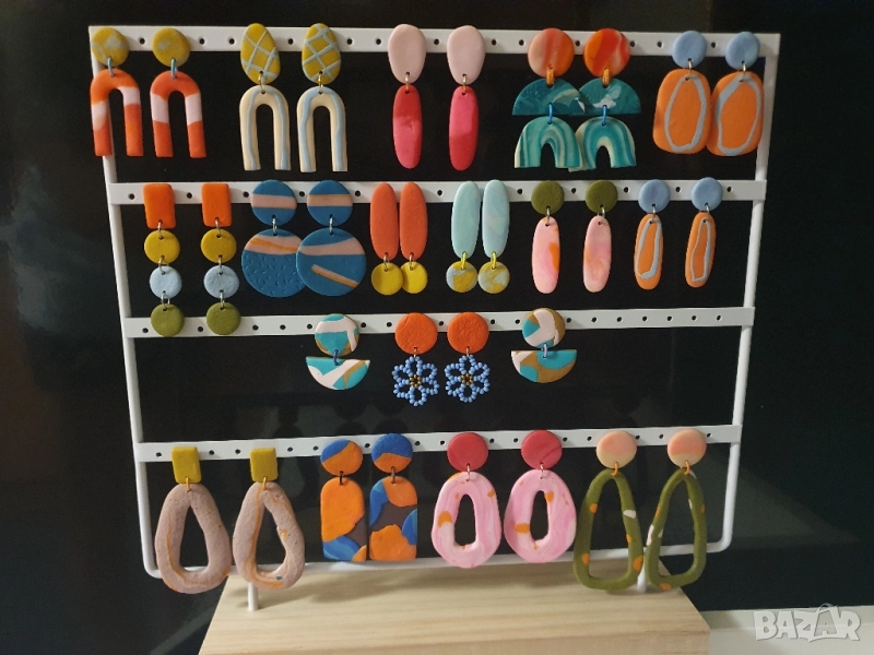 Модерни обеци от полимерна глина , снимка 1