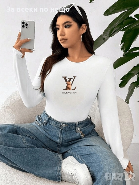 Louis Vuitton Дамска Бяла Блуза С Дълъг Ръкав Код LFS644, снимка 1