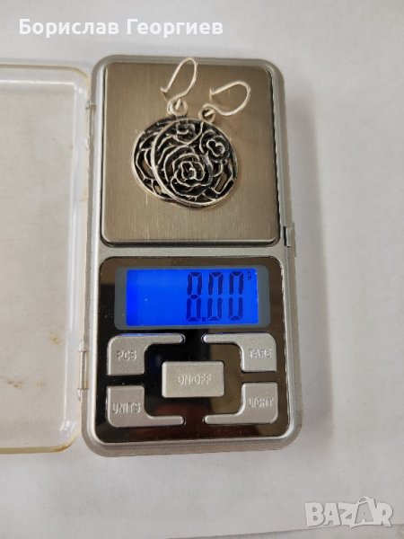 Сребърни обеци с рози, снимка 1
