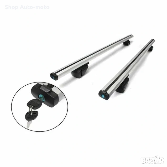 Универсални алуминиеви напречни греди Automat- Багажник с ключ за комби 120см, снимка 1