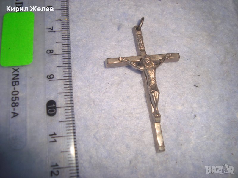 Посребрено РАЗПЯТИЕ КАТОЛИЧЕСКО КРЪСТЧЕ Италия НАГРЪДЕН КРЪСТ 27523, снимка 1