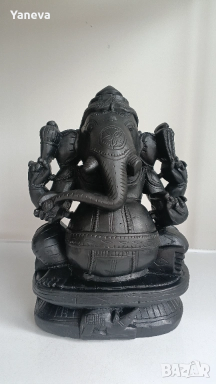 Ганеша , статуетка от Индия, естествен камък, гранит , ръчна изработка. , снимка 1