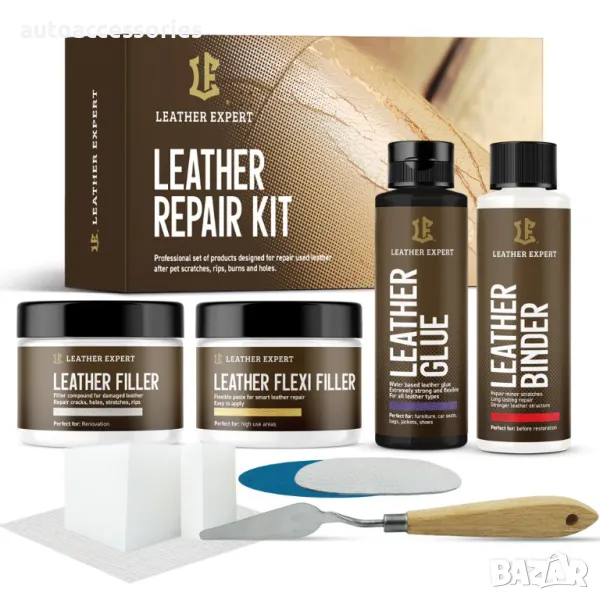 	Комплект за ремонт на кожа Leather Expert Repair Kit – 2х25мл + 2х50мл, снимка 1