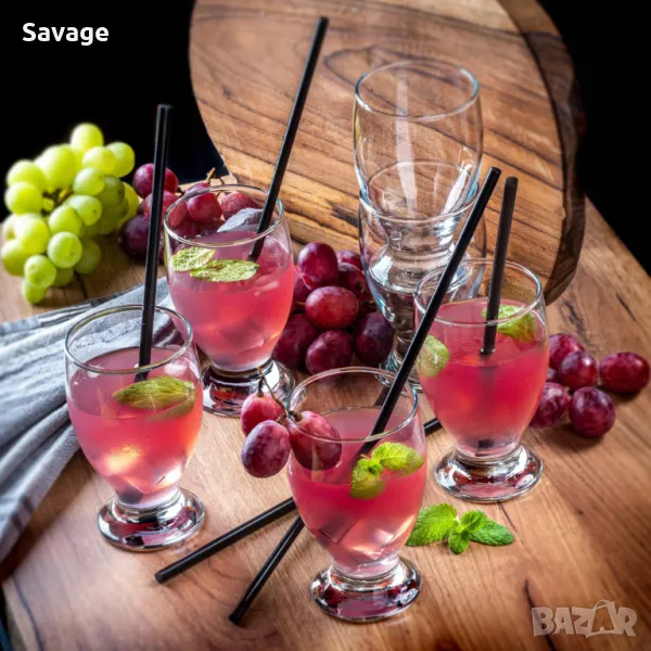 Луксозен комплект  6бр чаши 300мл подходящи за вода, сок, мелба, шейка и други , снимка 1