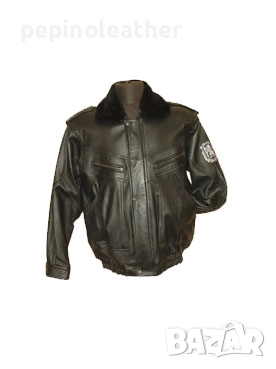 Българско Полицейско Кожено Яке SILVER Пазарджик, снимка 1