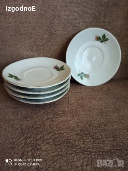 5 бр малки ретро чинийки за десерт от соца, снимка 1