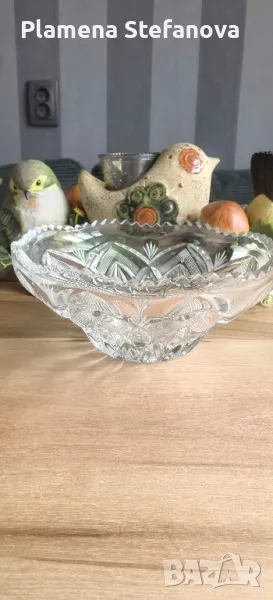 Кристална купа диамантена шлифовка , снимка 1