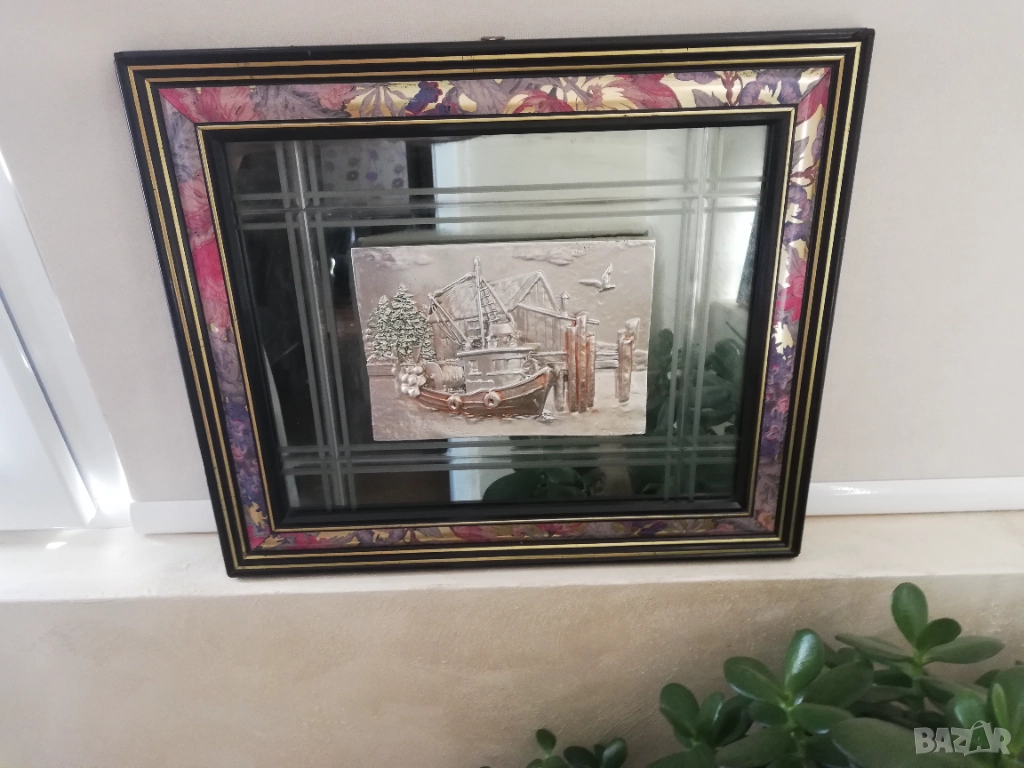 релефна сребърна картина от Италия, снимка 1