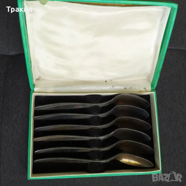 Посребрени лъжички + кутия, снимка 1