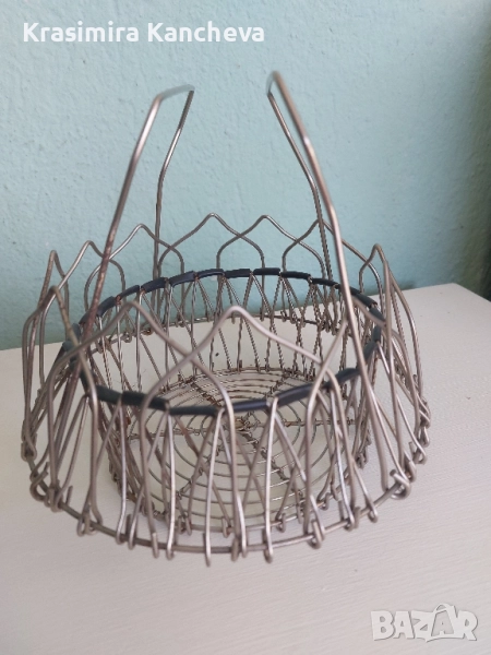 ретро метална кошница за яйца, снимка 1
