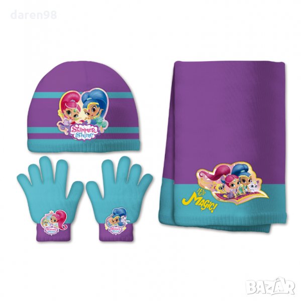 Комплект шапка,шал,ръкавици SHIMMER AND SHINE.Искрица и Сияйница.Топ комплект., снимка 1