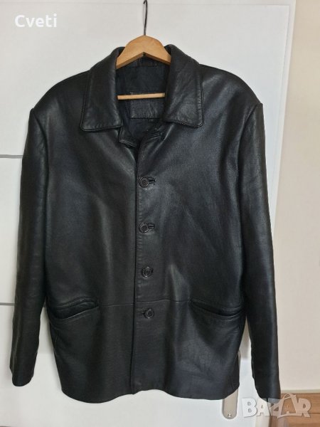 Кожено черно палто , снимка 1