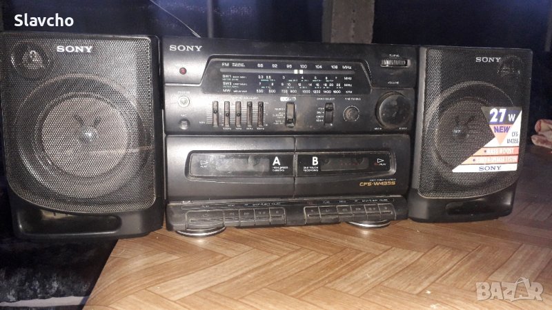 Радиокасетофон Сони/ Sony CFS-W435S Double cassette deck, снимка 1