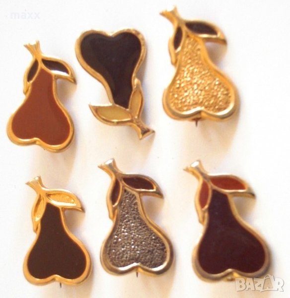 Метална брошка круша емаил , снимка 1