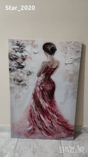 Светеща картина с LED осветление - дамата , снимка 1