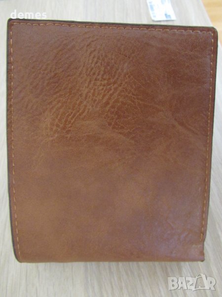 Мъжки портфейл от естествена кожа-кафяв, нов, Монголия, снимка 1