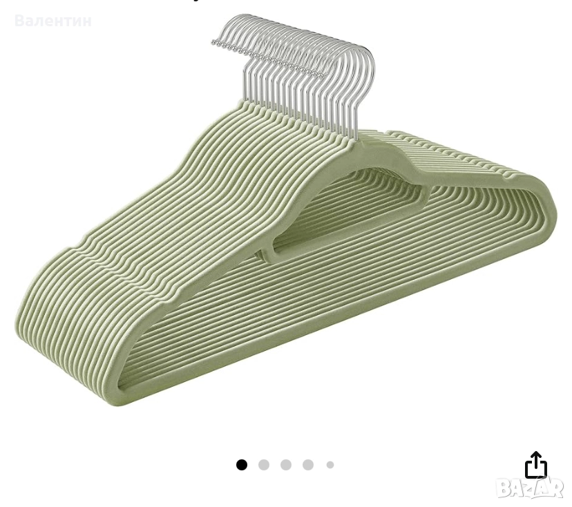 Комплект от 50 кадифени закачалки, снимка 1