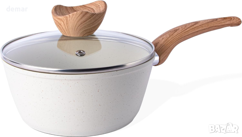 nuovva Незалепваща тенджера с капак, индукционна, малка, 16 см, снимка 1