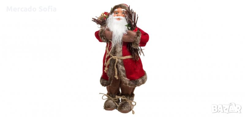 Коледна реалистична фигура Дядо Коледа с червено палто, 46 см , снимка 1