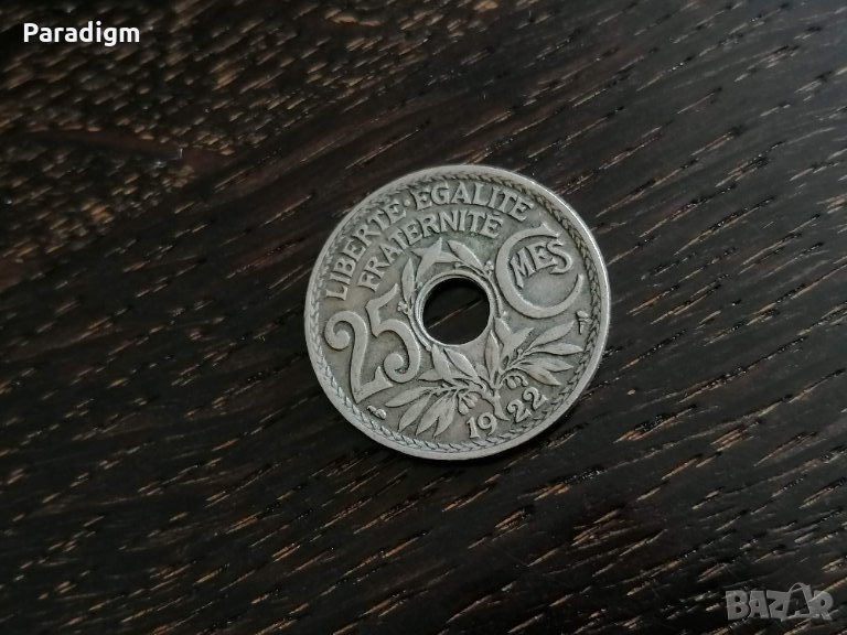 Mонета - Франция - 25 сентима | 1922г., снимка 1