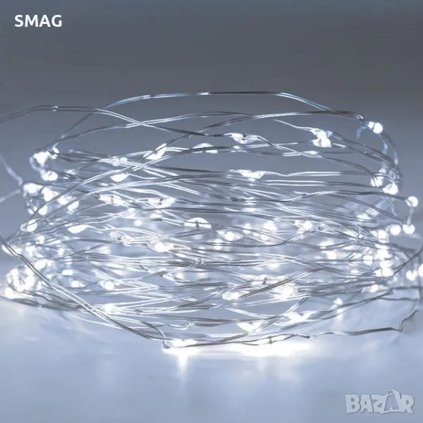 200 соларни LED светлини със сензор за светлина & 8 режима 19.9m - студено бяло S_1237631, снимка 1