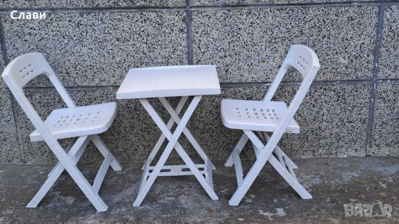 Маса сгъваема с 2 стола-№91, снимка 1