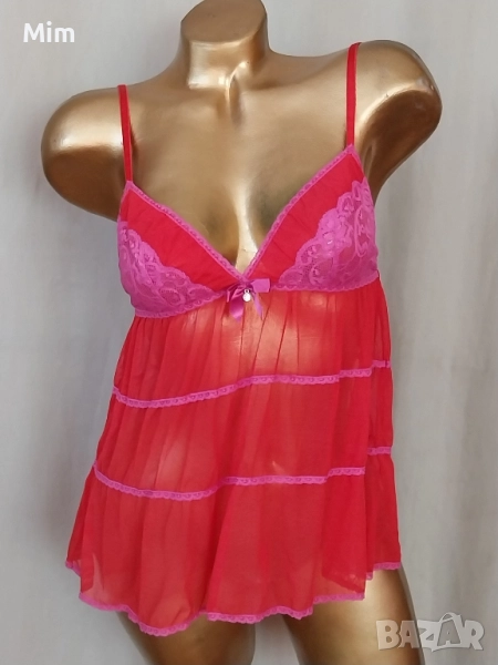 S Червена къса нощница , снимка 1