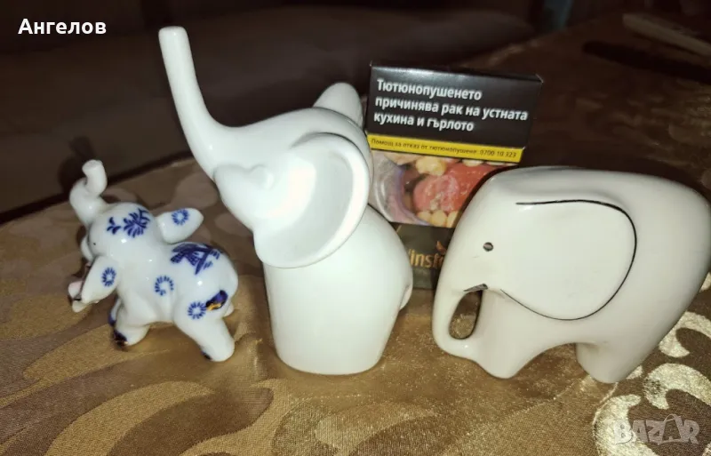 Три сладурести слончета от порцелан, снимка 1