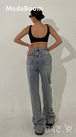 💙Стилни широки дамски дънки💙, снимка 2 - Панталони - 44132461