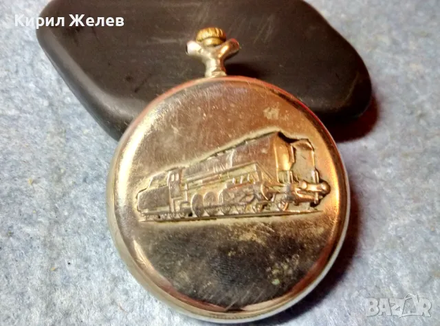 МОЛНИЯ СДЕЛАНО в СССР Стар РУСКИ ЖЕЛЕЗНИЧАРСКИ ДЖОБЕН ЧАСОВНИК МЪЛНИЯ с ВЛАК 48784, снимка 2 - Джобни - 48034270