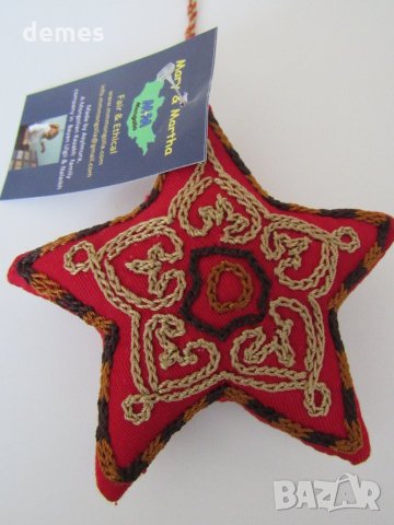 Автентична текстилна коледна играчка от филц с казахски национални мотиви, снимка 4 - Декорация за дома - 27080895