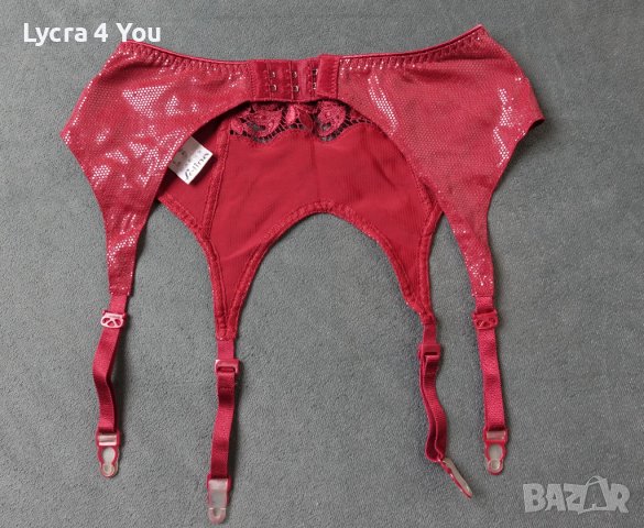 Felina XS/S колан с жартиери в бордо цвят с блясък, снимка 3 - Бельо - 43204238