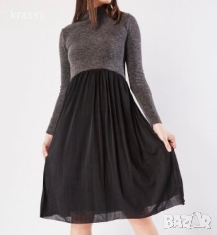 НОВА дамска рокля от две части с полу поло (размер С)