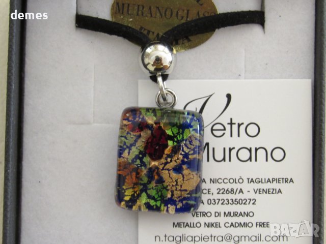 Ръчно изработено колие от стъкло Мурано, Венеция, снимка 2 - Колиета, медальони, синджири - 39689447