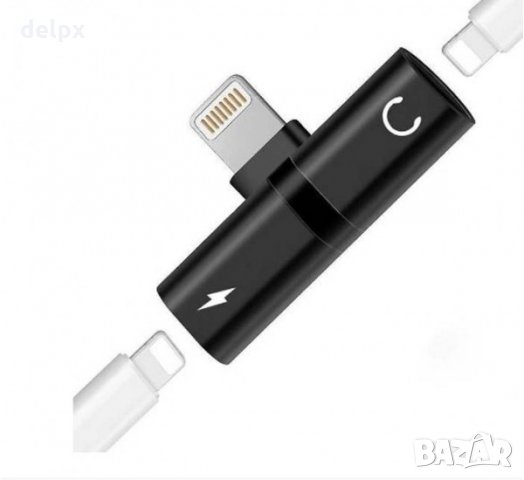 Преходник за iPhone lighining(м)/lighining(ж) + JACK(ж) 3,5mm, снимка 1