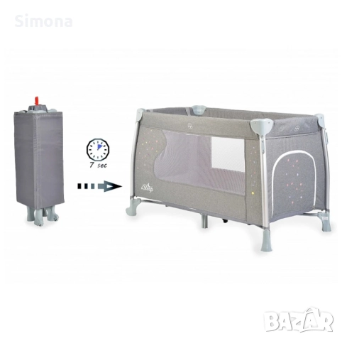 Бебешка кошара CANGAROO Isleep сива, снимка 6 - Кошарки - 52178829