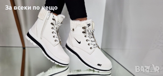 Nike Дамски Меки И Топли Зимни Боти Найк - Бели Или Черни Код P1371, снимка 4 - Дамски боти - 52172944