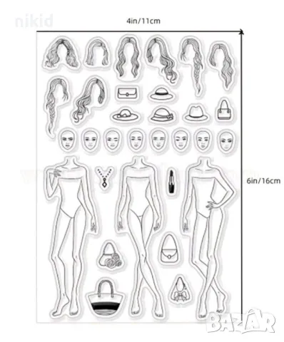 Тяло човешко жена модел манекен силиконов гумен печат декор украса бисквитки фондан Scrapbooking , снимка 2 - Други - 48020400