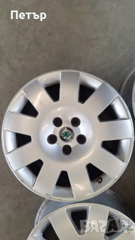 ОРИГИНАЛНИ АЛУМИНИЕВИ ДЖАНТИ ШКОДА  -5x112x57-17цола, снимка 5 - Гуми и джанти - 53336286
