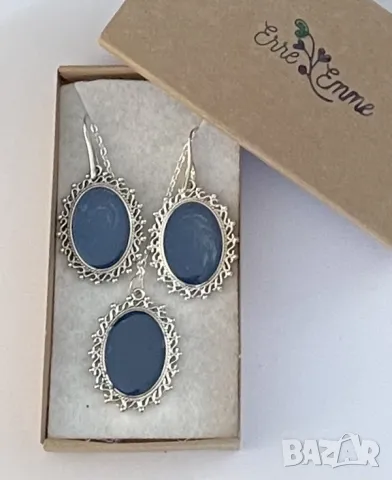 Ръчно изработени комплекти от бижутерийна смола, метали и бои., снимка 12 - Бижутерийни комплекти - 46690971