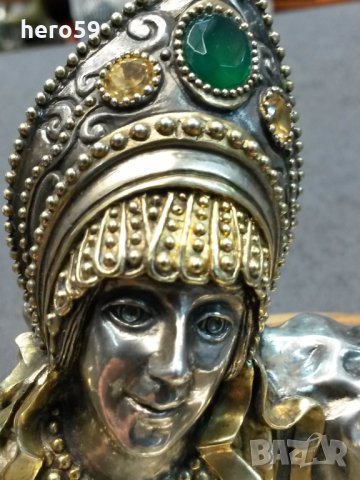 Уникална много рядка сребърна фигура Царска Русия 1888г./серебро 84 Овчинников, снимка 5 - Антикварни и старинни предмети - 27592827