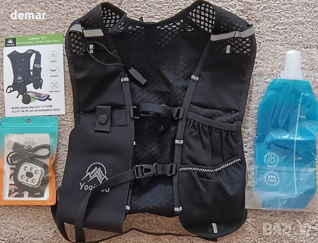 Yooixoo Жилетка за бягане със светлини и джоб за телефон, лека, дишаща, за мъже и жени, снимка 8 - Други спортове - 50926708
