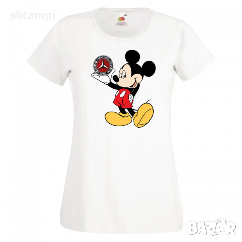 Дамска тениска Mickey Mouse Mercedes .Подарък,Изненада,, снимка 9 - Тениски - 36528738