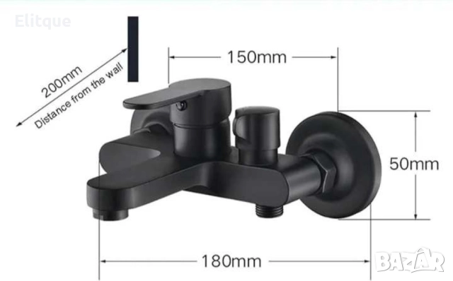 Стенен смесител за вана с ръчен душ неръждаема стомана, снимка 6 - Други стоки за дома - 52854034
